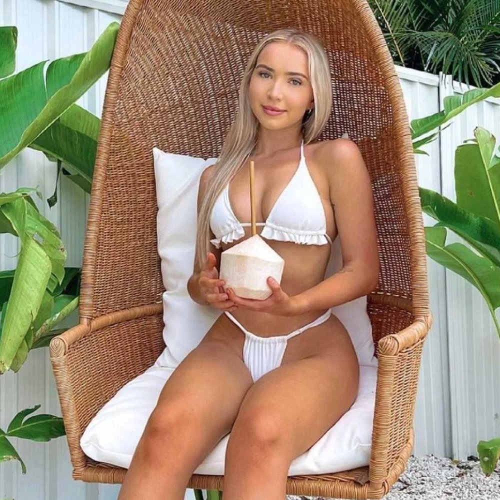 Rib Ruffle Triangle Bikini Swimsuit - Picture 3 of 8
